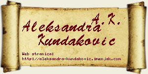 Aleksandra Kundaković vizit kartica